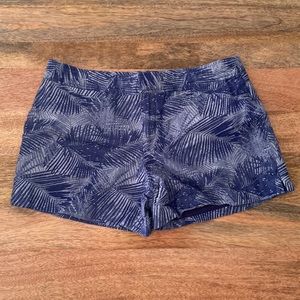Anthropologie Caronnier Blue Palm Shorts Size 8